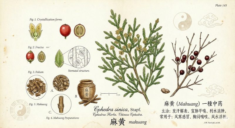 Mahuang (Ephedra) — classical plate
