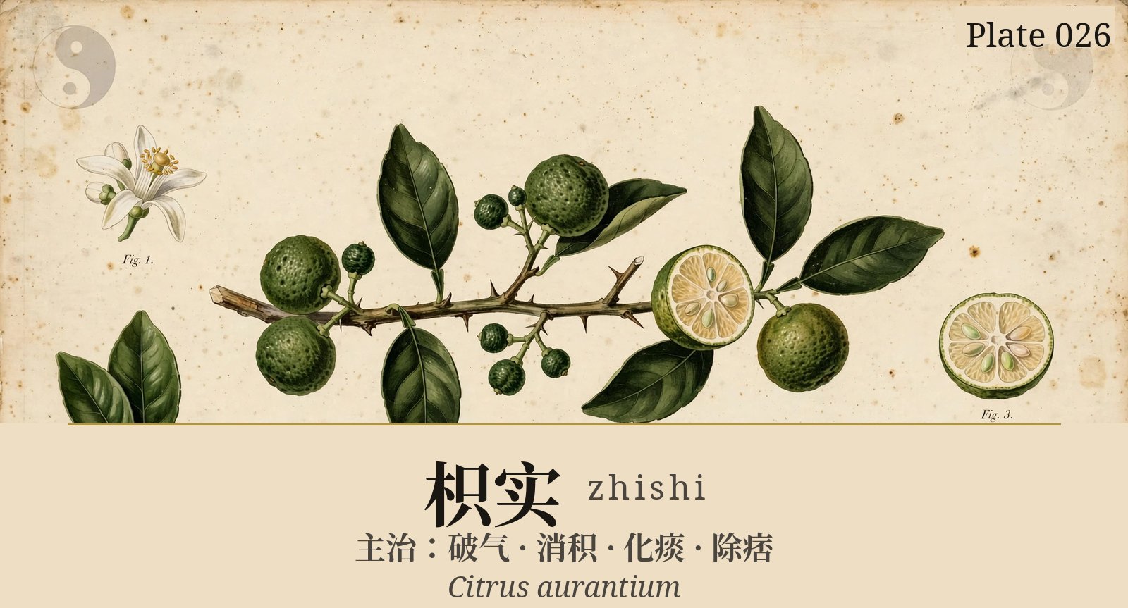 Zhishi (Immature Bitter Orange) — classical plate